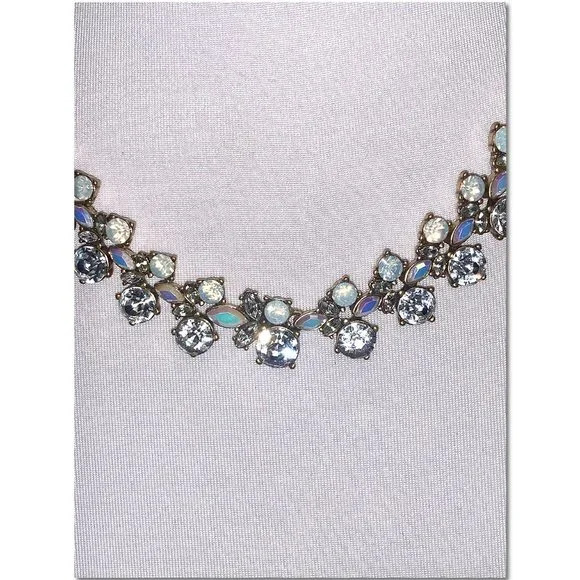 J. Crew Crystal and Opal Cluster Statement Necklace EUC - Picture 5 of 9
